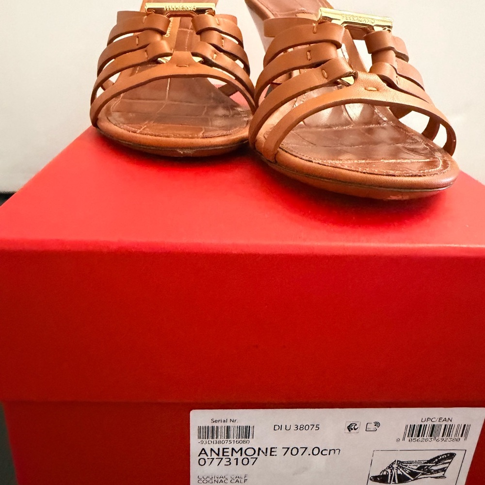 Salvatore Ferragamo Tan Strappy Sandals - Picture 4 of 6